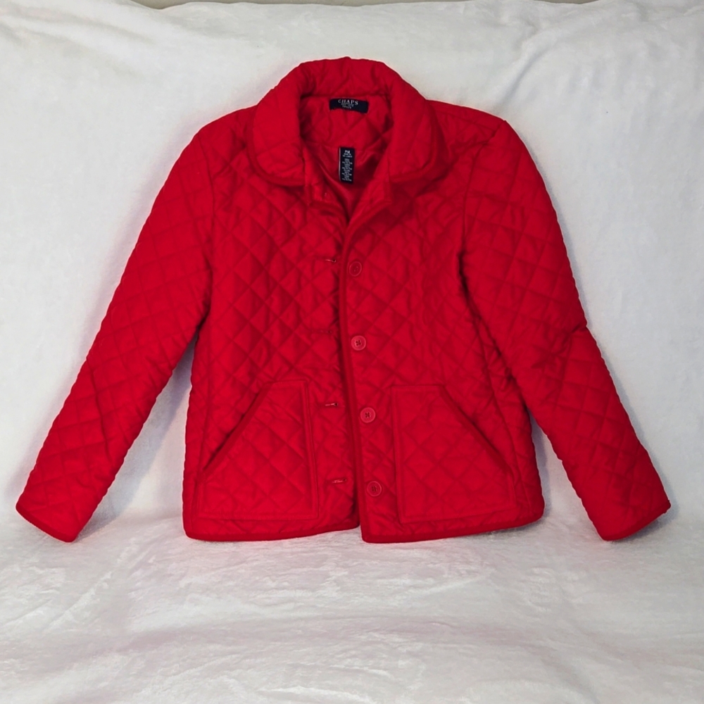 New without tags: Red Petite Medium Chaps quilted jacket for women.